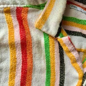 Zara Terry Cloth Style Stripped Shirt S